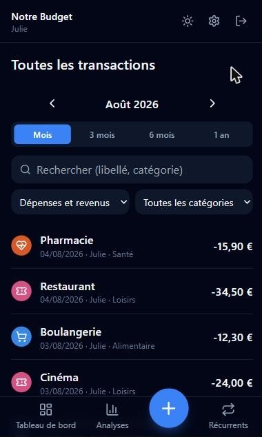 Toutes les transactions