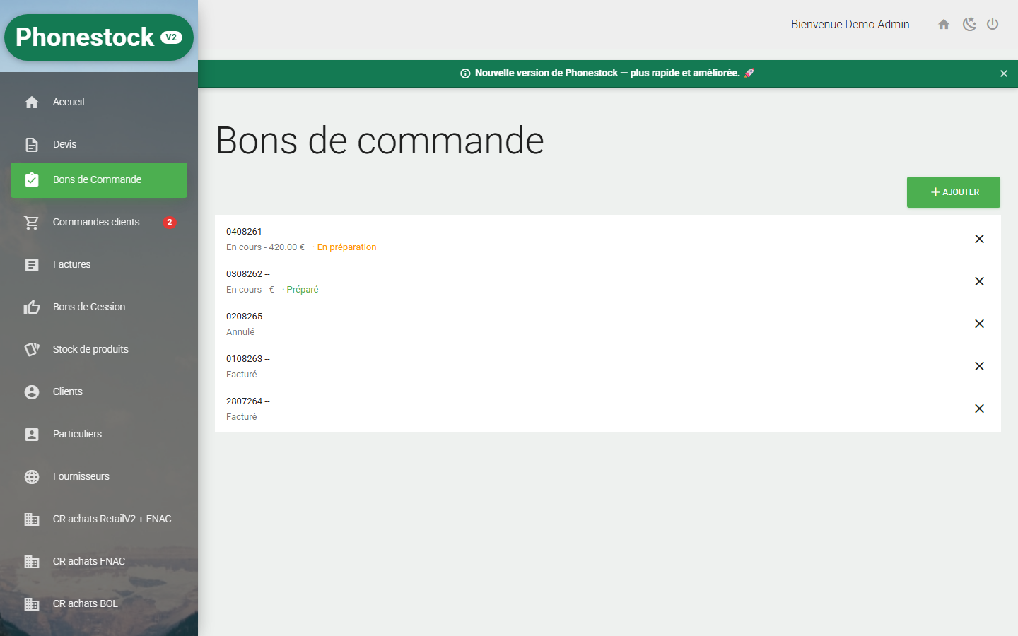 Bons de commande