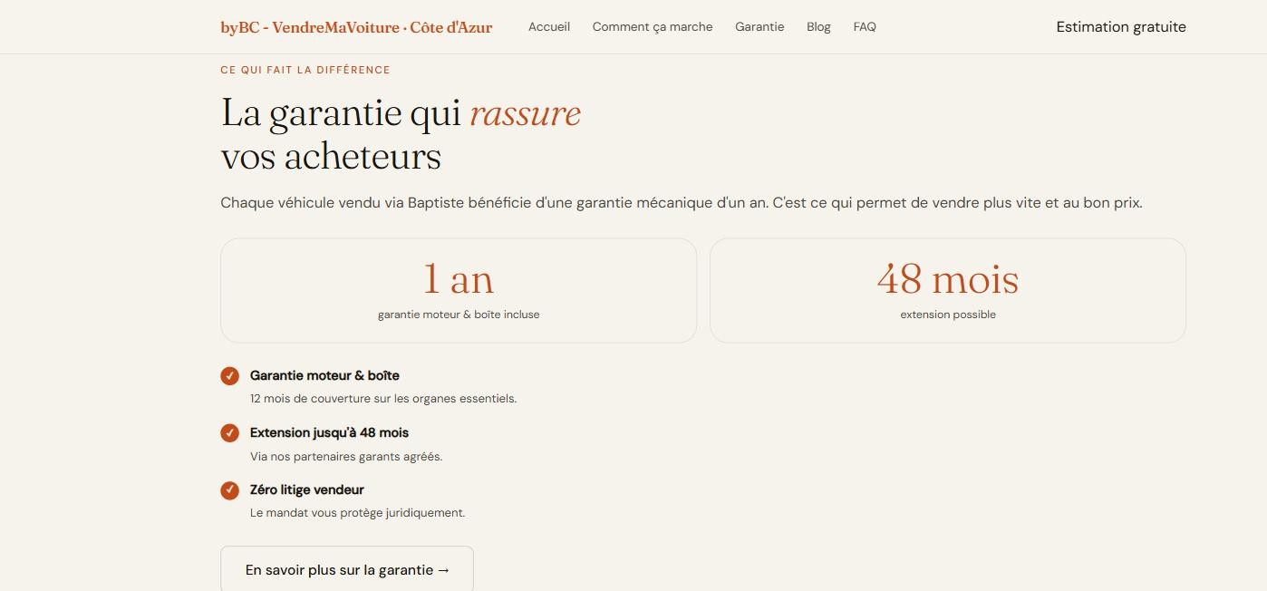 Bandeau de différenciation, page d'accueil